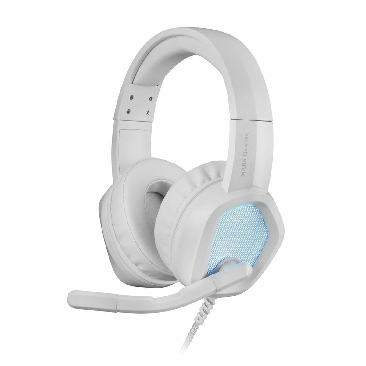 Gaming Earpiece with Microphone Mars Gaming MH320W LED RGB Stereo Grey-0