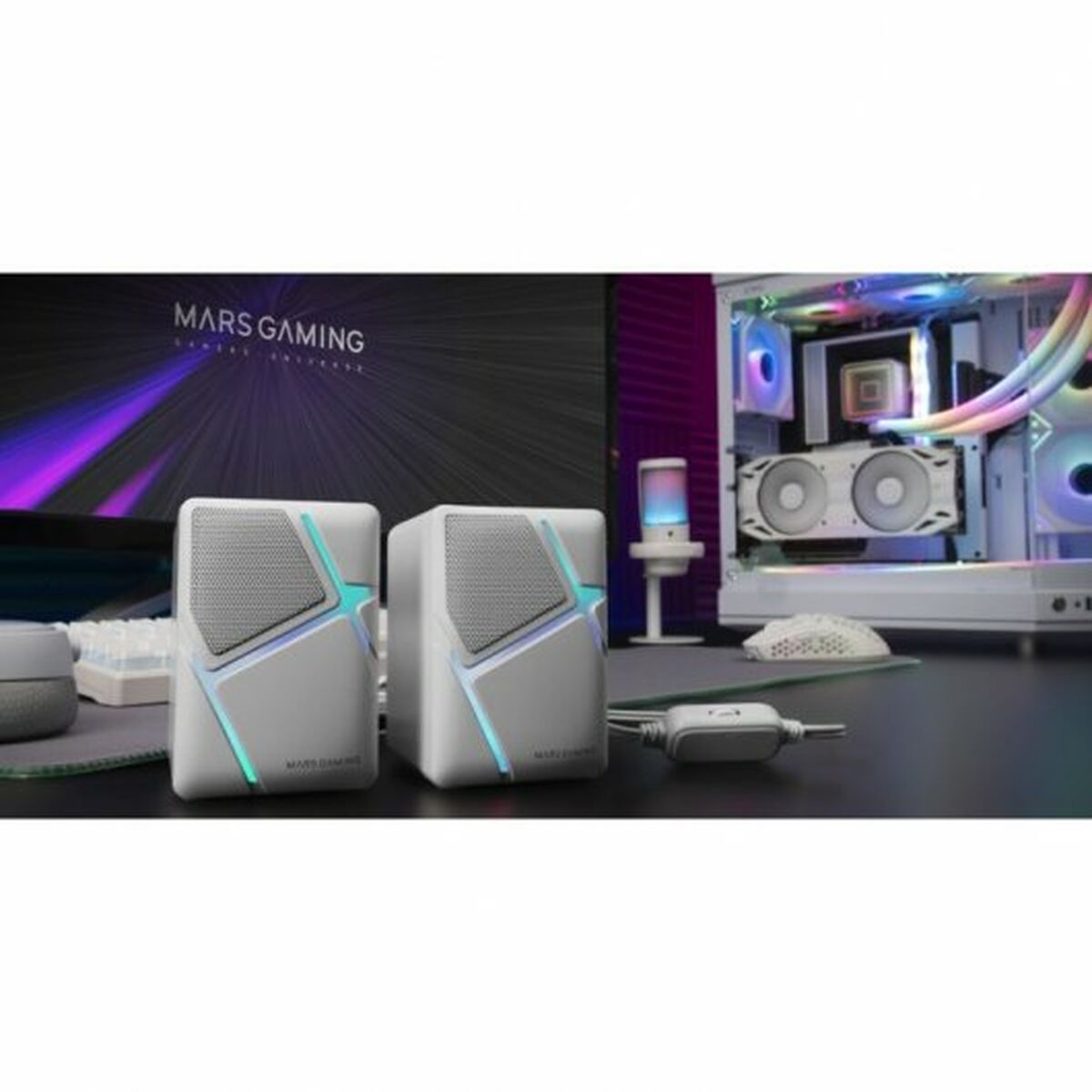 PC Speakers Mars Gaming MSHW White-1