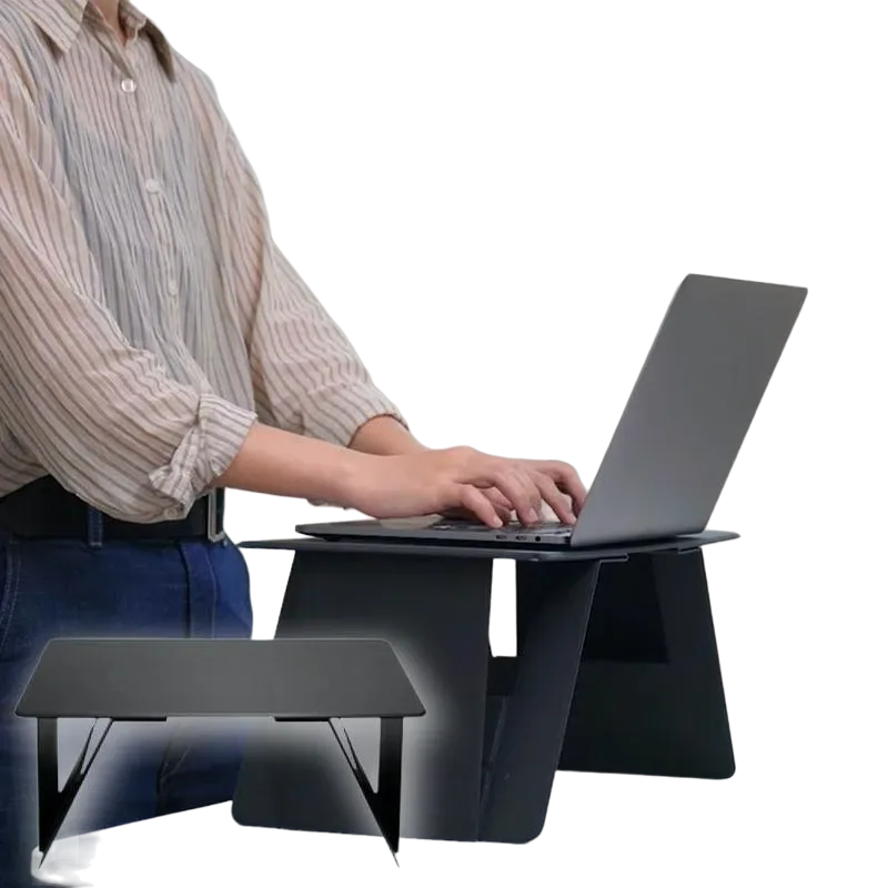 Portable Laptop Desk Stand: Foldable & Adjustable, Ideal for Bed, Couch, Office - Black-1
