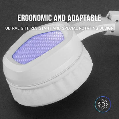 Gaming Earpiece with Microphone Mars Gaming MH320W LED RGB Stereo Grey-2