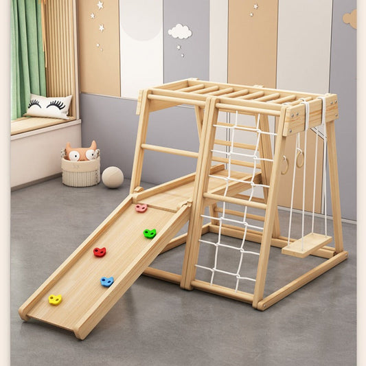 Solid Wood Kids' Climbing and Sliding Playset-1