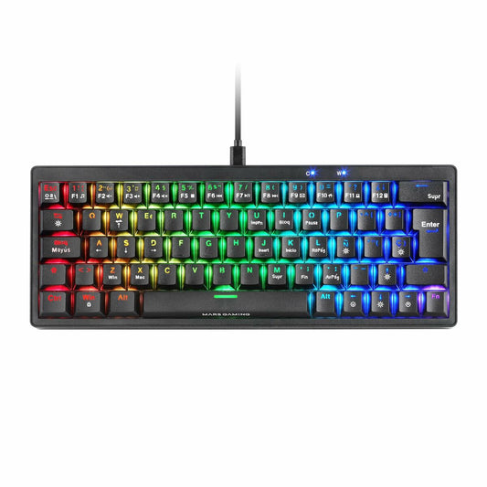 Gaming Keyboard Mars Gaming MKMINIPROBES Black Qwerty US-0