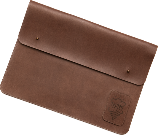 COVER MACBOOK 16" with a flap dark brown-1