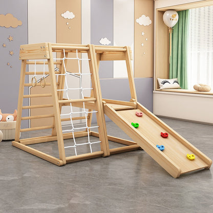 Solid Wood Kids' Climbing and Sliding Playset-2
