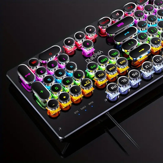 Caller Mechanical Keyboard - 104 Keys, Green Axis, Backlit, Wired USB, Black [Green Axis]-1